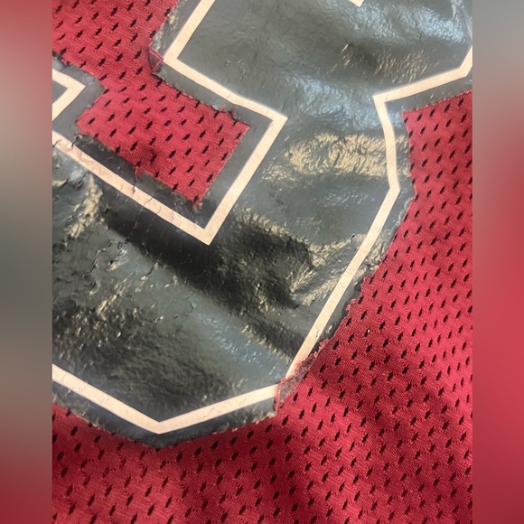 Heavily PreLoved CellBlock13 Tailback Mesh Crop Top - Size S - Burgundy/Black - Picture 4 of 10